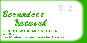 bernadett matusek business card